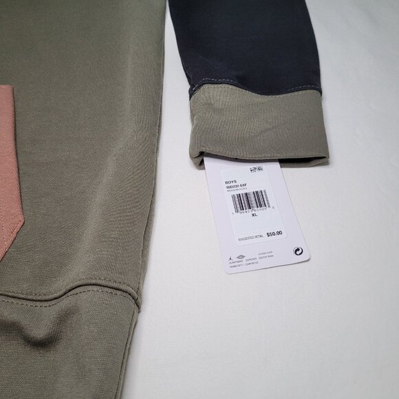 Jordan Colorblock Hoodie NWT Olive Green Black Brown Jordan Logo Youth Sz XL - Picture 8 of 11